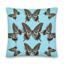 Load image into Gallery viewer, Pillow Throw- Butterfly Turquoise Blue
