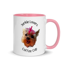 Load image into Gallery viewer, pink rim Yorkie Lovers Coffee Mug
