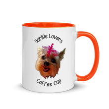 Load image into Gallery viewer, orange rim Yorkie Lovers Coffee Mug
