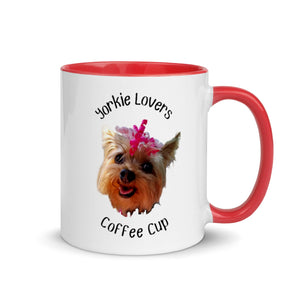 red rim Yorkie Lovers Coffee Mug