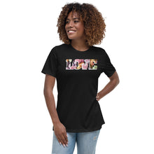 Load image into Gallery viewer, black Bella Cotton Tee- Candy Heart LOVE Graphics
