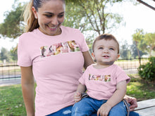 Load image into Gallery viewer, pink mommy and me Bella Cotton Tee- Candy Heart LOVE Graphics

