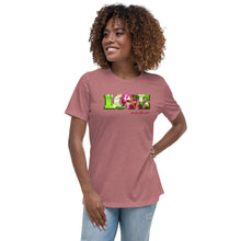 Load image into Gallery viewer, www.lovekimmycatalog.com Woman&#39;s floral mauve pink Tee LOVE is in the Air
