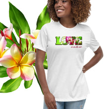 画像をギャラリービューアに読み込む, www.lovekimmycatalog.com Woman&#39;s floral white Tee LOVE is in the Air
