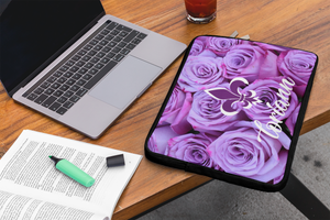 le fluer purple rose custom laptop sleeve