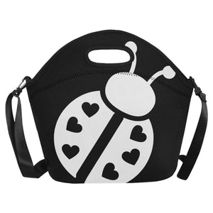 lovekimmycatalog.com Neoprene Lunch Bag-  Black Ladybug large