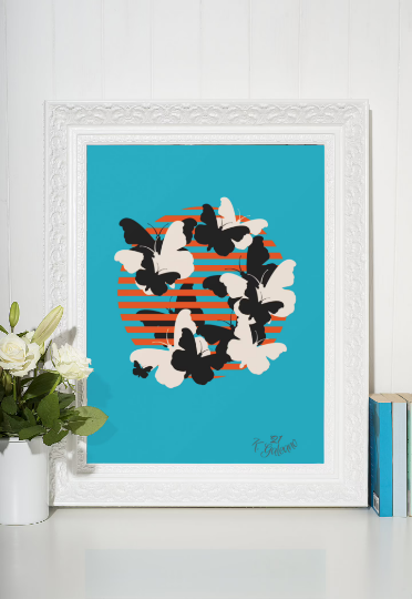 Poster Art- Minimalist butterfly graphic art