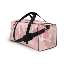 Load image into Gallery viewer, Duffel Travel Bag- Camo Pink Butterfly
