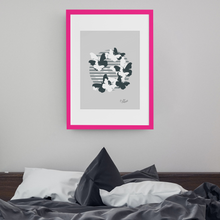 Load image into Gallery viewer, Poster Art Minimalist Butterfly Graphic Wall Art- Gray
