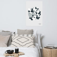 将图片加载到图库查看器，Poster Art- Minimalist Butterfly Graphic Wall Art
