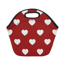 Cargar imagen en el visor de la galería, lovekimmycatalog.com small Neoprene Lunch Bag with Hearts- Red
