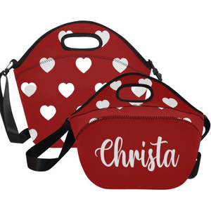 lovekimmycatalog.com large Neoprene Lunch Bag with Hearts- Red
