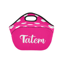 Load image into Gallery viewer, Small Neoprene Lunch Bag with Hearts- Hot Pink
