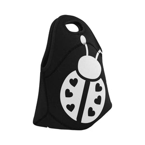 lovekimmycatalog.com Neoprene Lunch Bag-  Black Ladybug small