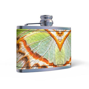 Leather Butterfly Hip Flask - Spring Bloom