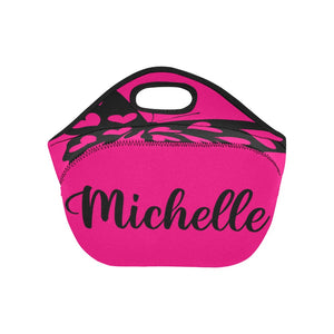 www.lovekimmycatalog.com small Neoprene Lunch Bag- Pink Butterly