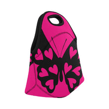 Charger l&#39;image dans la galerie, www.lovekimmycatalog.com small Neoprene Lunch Bag- Pink Butterly
