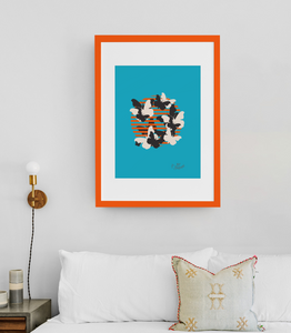 Poster Art Minimalist Butterfly Graphic Art- Turquoise
