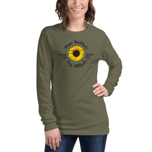 www.lovekimmycatalog.com Woman's Tee olive green Inspirational Sunflower 