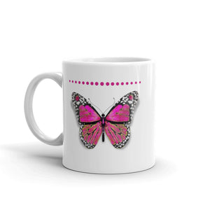 Ceramic Coffee Mug- Pink Butterfly "Mom of Twins"