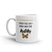 Load image into Gallery viewer, Funny Ceramic Mug- Yellow Butterfly for Monday MOM

