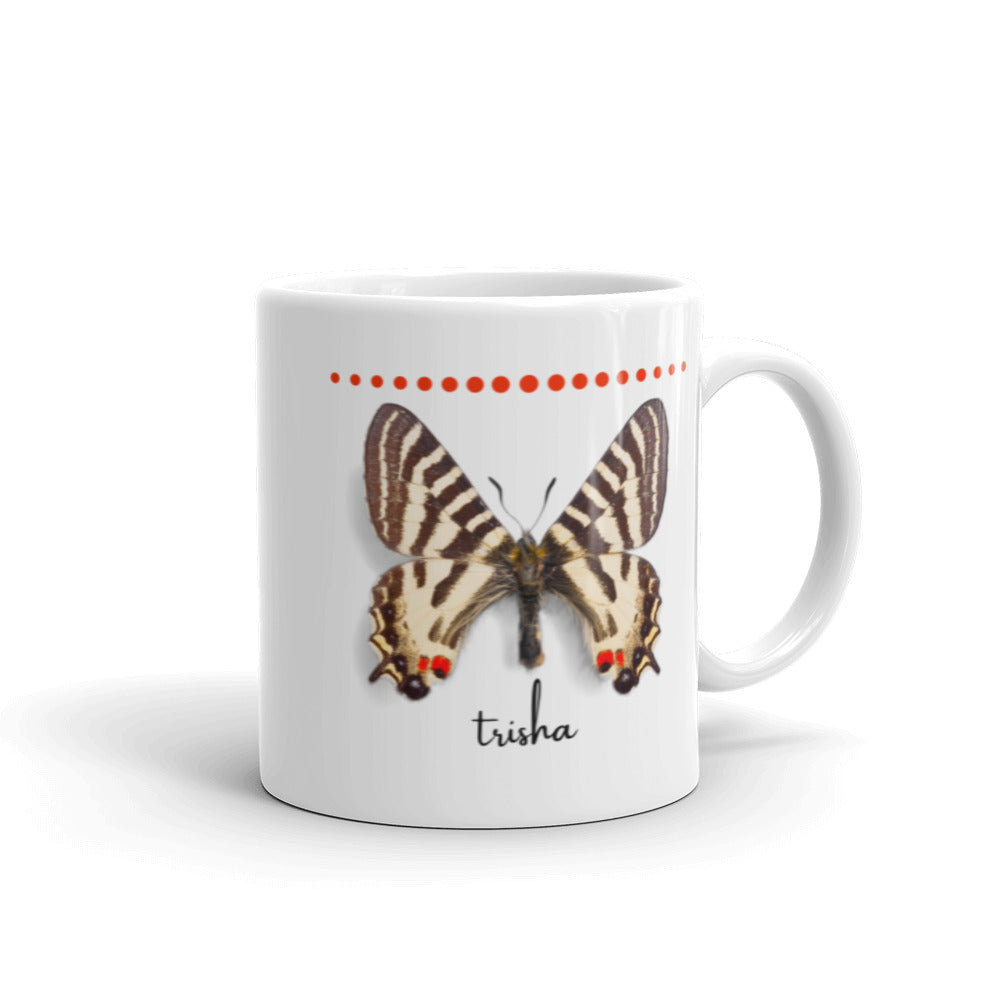 Personanlized Ceramic Mug- Butterfly Zebra