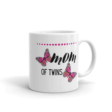 Load image into Gallery viewer, Ceramic Coffee Mug- Pink Butterfly &quot;Mom of Twins&quot;
