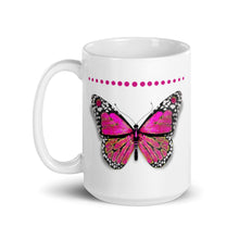 将图片加载到图库查看器，Ceramic Coffee Mug- Pink Butterfly &quot;Mom of Twins&quot;
