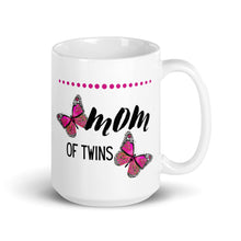 Load image into Gallery viewer, Ceramic Coffee Mug- Pink Butterfly &quot;Mom of Twins&quot;
