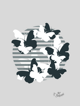 Cargar imagen en el visor de la galería, Poster Art Minimalist Butterfly Graphic Wall Art- Gray
